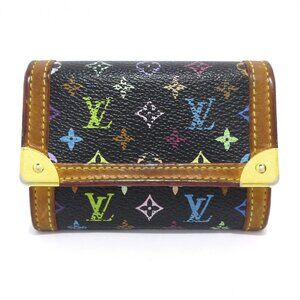 LOUIS VUITTON Porte Monnaie Plat Noir Monogram Multicolore - 493-072525